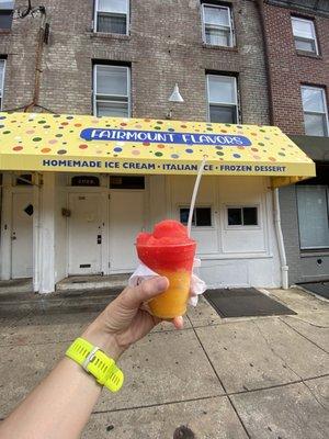 Mango and watermelon Italian ice