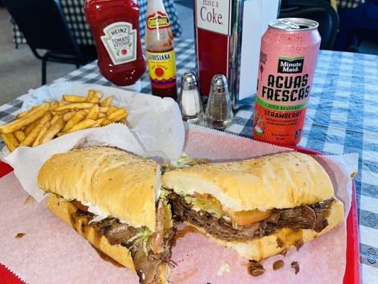 Roast Beef Po boy and fries