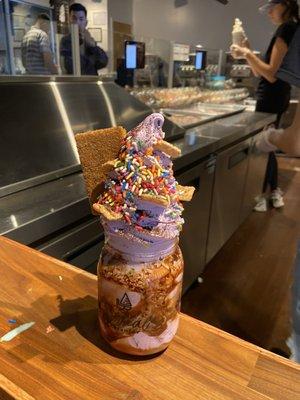 Taro Swirled Ice Cream