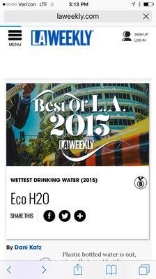 Best of L.A. 
ecoh2o best water store