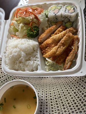 Lunch bento - Chicken Katsu, California Roll.