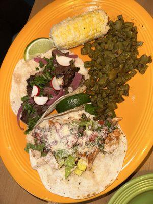 Tacos, Street Corn, Grilled Cactus