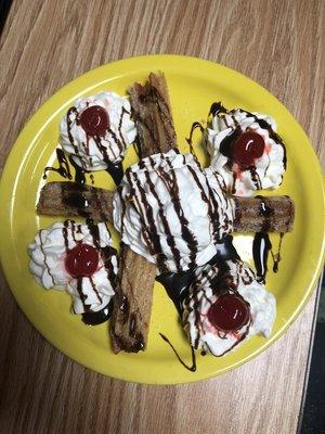 Strawberry filled Churros