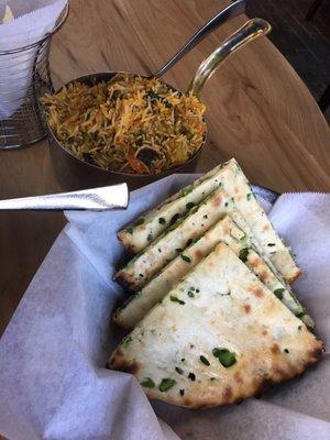 Bullet Naan Bread & veg biryani