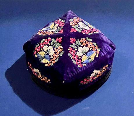 A beautifully embroidered skullcap