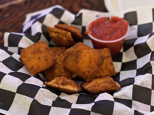 Fried ravioli tasted frozen