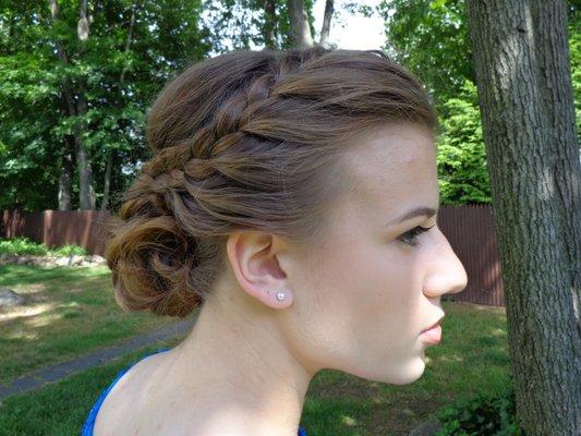 Prom updo and makeup.