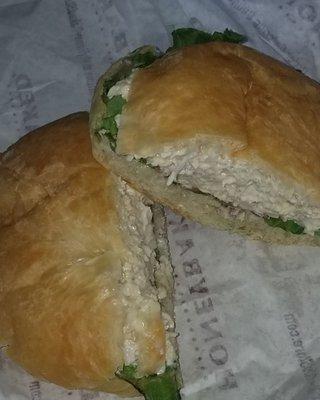 Chicken salad sandwich on a crossiant