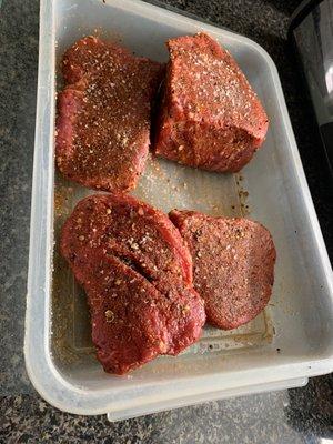 Filet mignon custom cuts for the family.