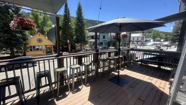 Outdoor deck overlooking Elk Avenue