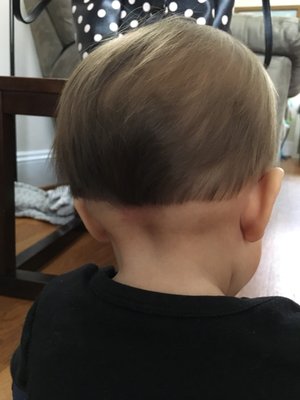 This was the worst experience ever. Look at my poor son's hair