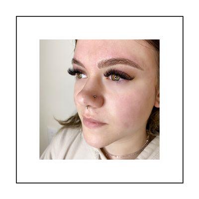 Microbladed brows and volume lashes