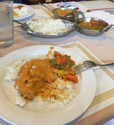 Chicken Makhani w/ a little veggie curry!