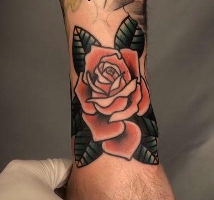 Bold traditional rose by Austin @atgtattoo