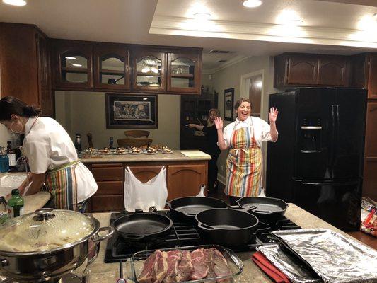 Our chef working hard to serve our dinner.