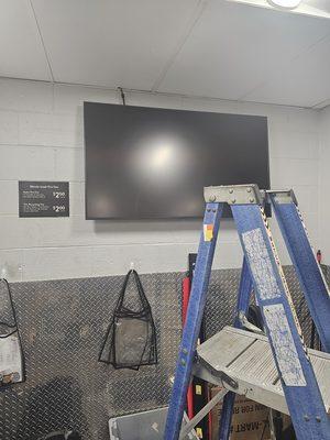 TV mounting and installation, cable drop