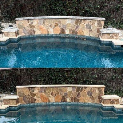 Great mold removal before and after - yes we clean poolsides / we even clean some patio furniture