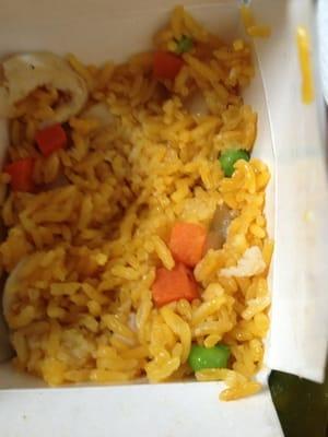 Chicken fried rice with generous chunks of chicken