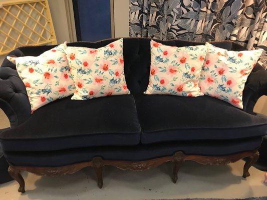 Navy sofa...for sale! Gorgeous color