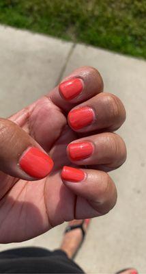 No chip mani and regular spa pedi by Lucy