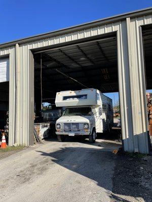 My vintage class c rv get some suspension work looked at