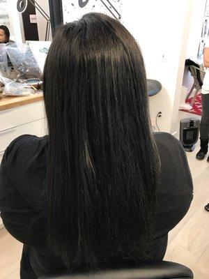 After hair integrations - back view