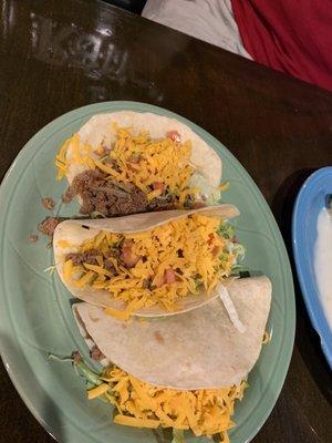 Beef soft tacos a la carte