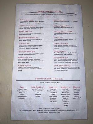 menu