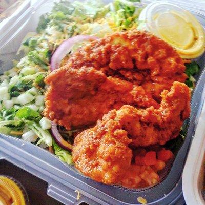 Fried chicken salad