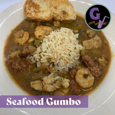 We offer Seafood Gumbo by the cup or bowl.