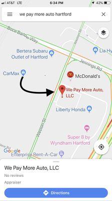 Located directly across the street from Carmax in Hartford! Come over and get up to $1,000 MORE for your car!