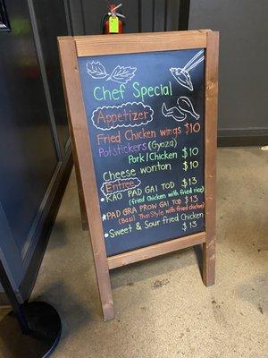 Chalk board menu