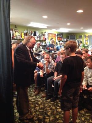 Legendary Pop Haydn lecturing to a crowd of magicians at Eagle Magic