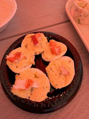 Lobster deviled eggs