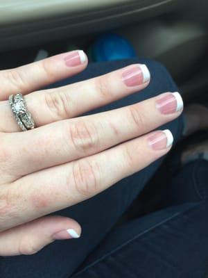 Impressed by Paradise Nail yet again. Great French tip, shellac manicure.