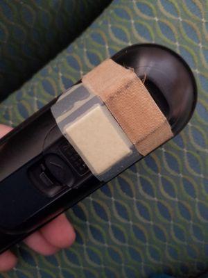 Rooms highly unkempt.  Bandaid holding their remotes together.