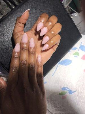 SNS Dipping Powder with stiletto Shaped nails by David