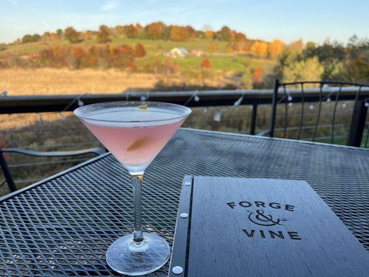 Beautiful fall evening for a perfectly made cocktail outside.