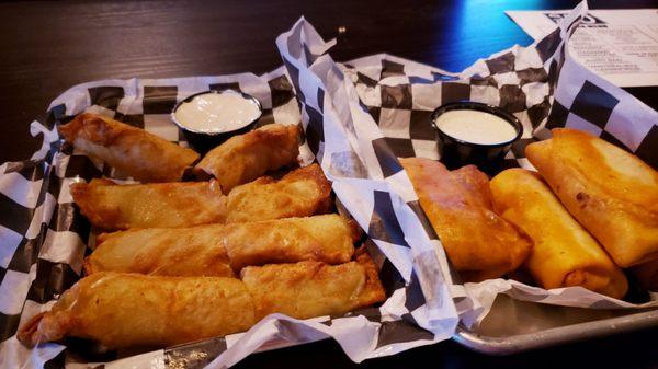 Fried pickles & jalapenos poppers eggrolls