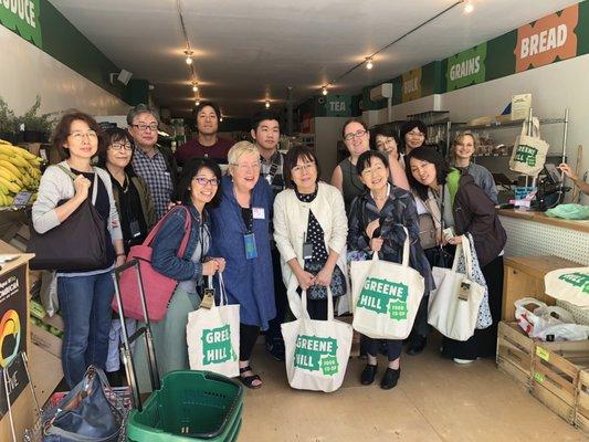 A dozen visitors from the Japanese food coop organization visited Greene Hill in September 2018.