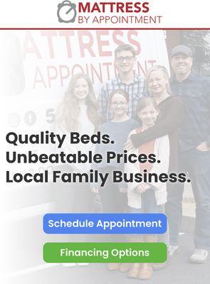 Learn more about our business by clicking on our website link or go to http://mattress-appt-today.com