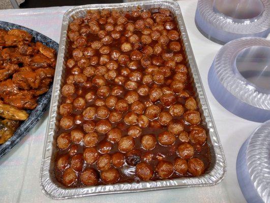 BBQ Meatballs for a Catering Event.