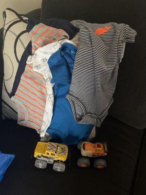 I got 5 onesies and 2 play cars for my grad son for around $12 items looks brand new