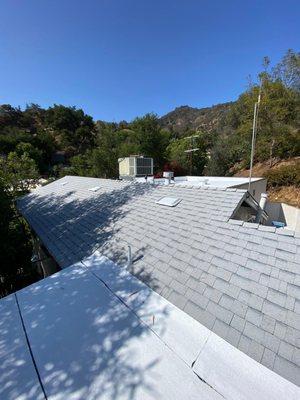 new shingle + flat roof 
 ( Reseda )