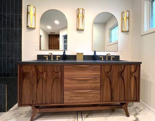 72" Brasilia Double Sink Vanity With Wood Pulls