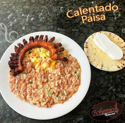 Colombian Paisa Style Breakfast ~ Calentado Paisa