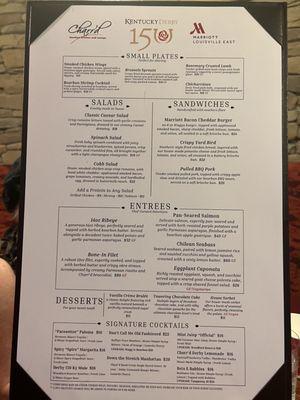 Menu as of 05-2024