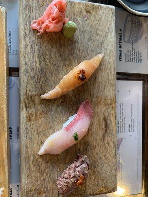 Nigiri, salmon and tuna