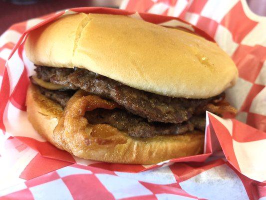 Mushroom Burger w/Bacon.