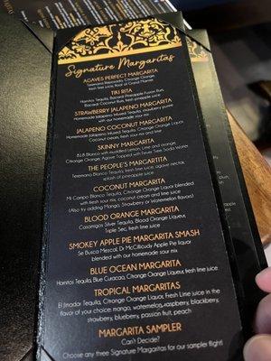 Margarita menu!